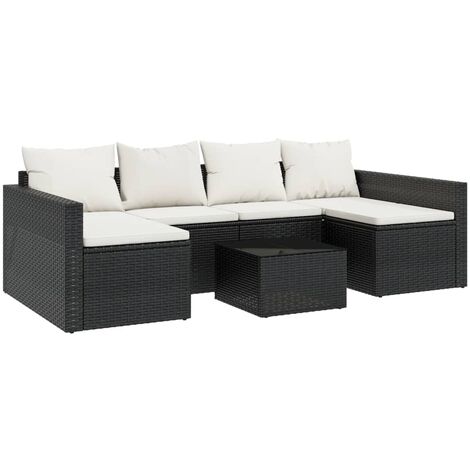 2 Tabourets De Jardin Noir Avec Coussins - Résine Tressée - Rangement Intégré - 110 Kg Charge