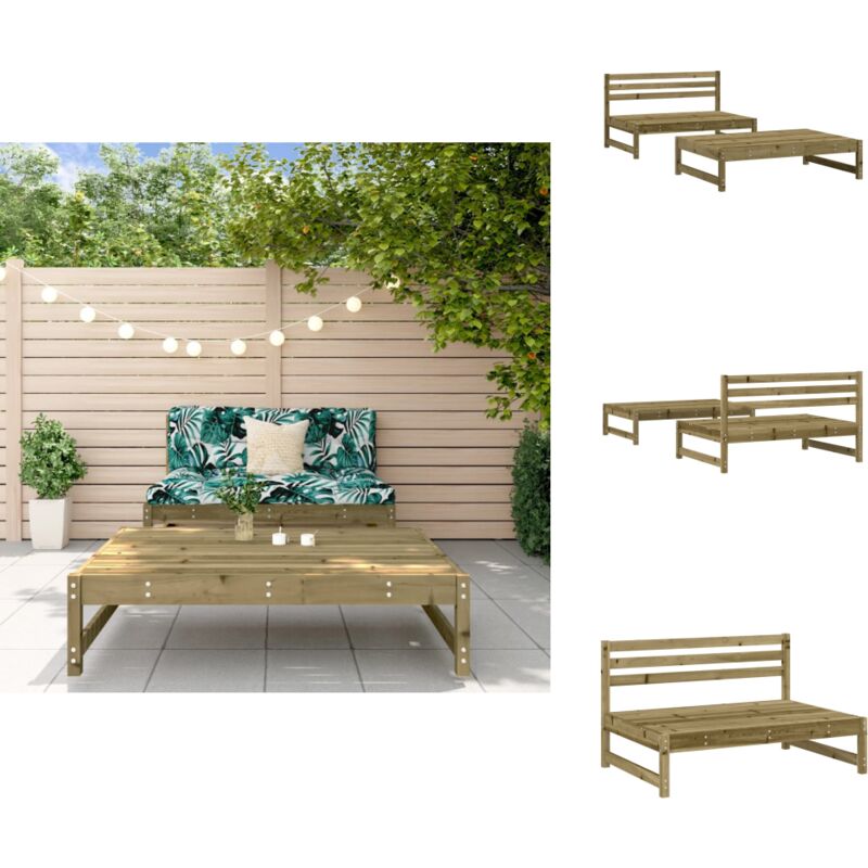 Salon de jardin 2 pcs bois de pin imprégné - Salon De Jardin - Meuble De Jardin - Ensemble De Salon - Mobilier De Jardin - Bois Traité