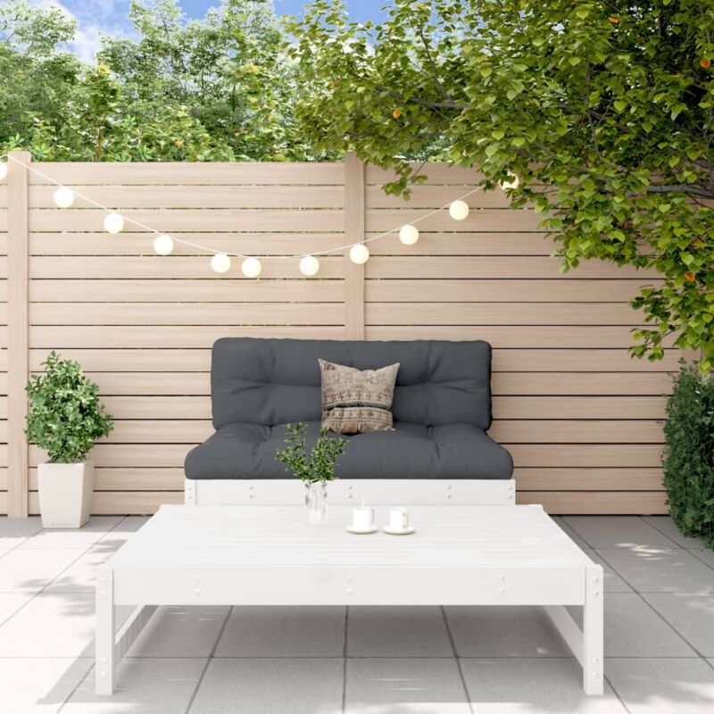 Vidaxl - Salon de jardin 2 pcs blanc bois de pin massif