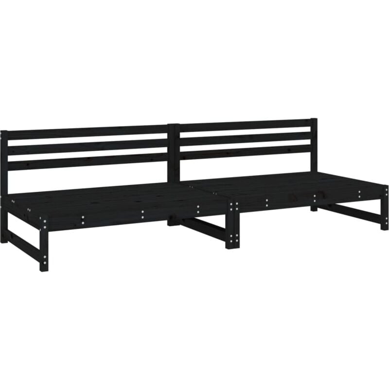 Vidaxl - Canapés centraux de jardin 2 pcs noir 120x80 cm bois pin massif