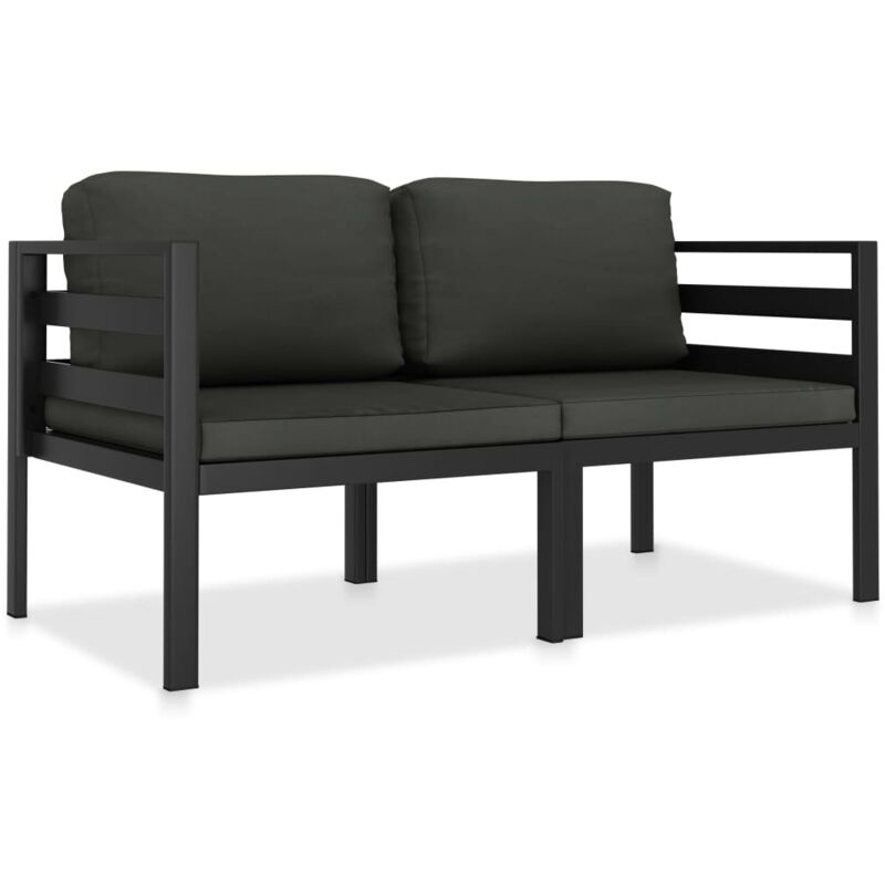 Vidaxl - Ensemble de canapés 2 pcs avec coussins Aluminium Anthracite