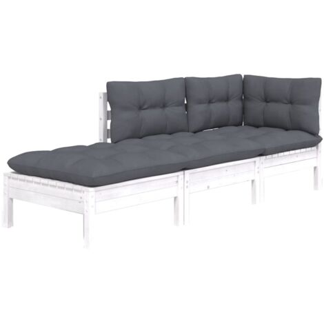 Salon de jardin 3 pcs avec coussins Bois de pin massif vidaXL