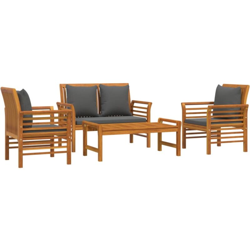 Vidaxl - Salon de jardin 4 pcs avec coussins Bois d'acacia solide