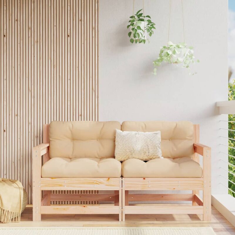 Vidaxl - Chaises de jardin avec coussins lot de 2 bois de pin massif