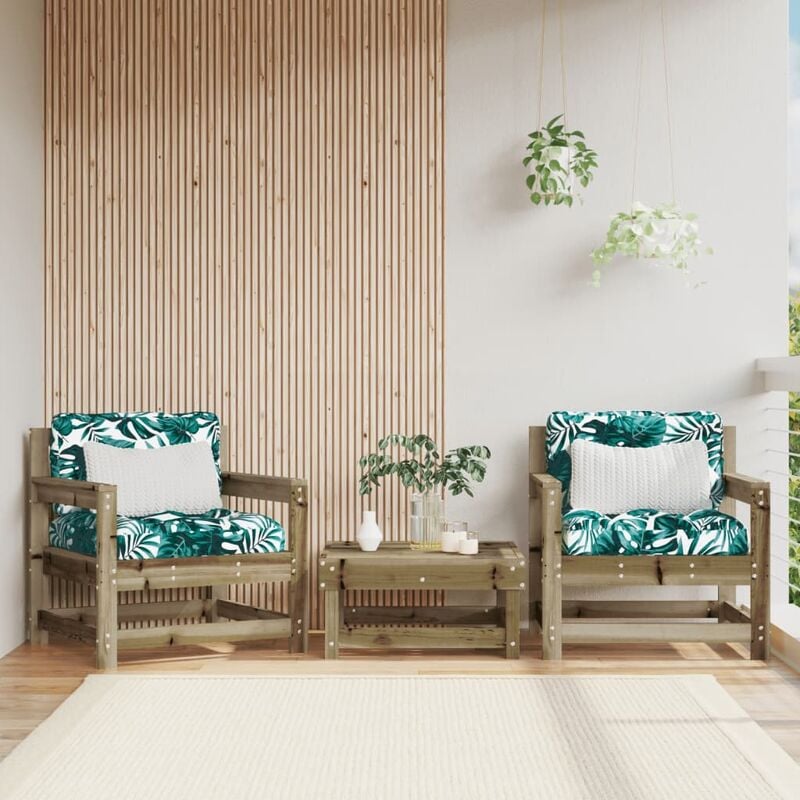 Vidaxl - Chaises de jardin avec coussins lot de 2 bois de pin impr�gn�