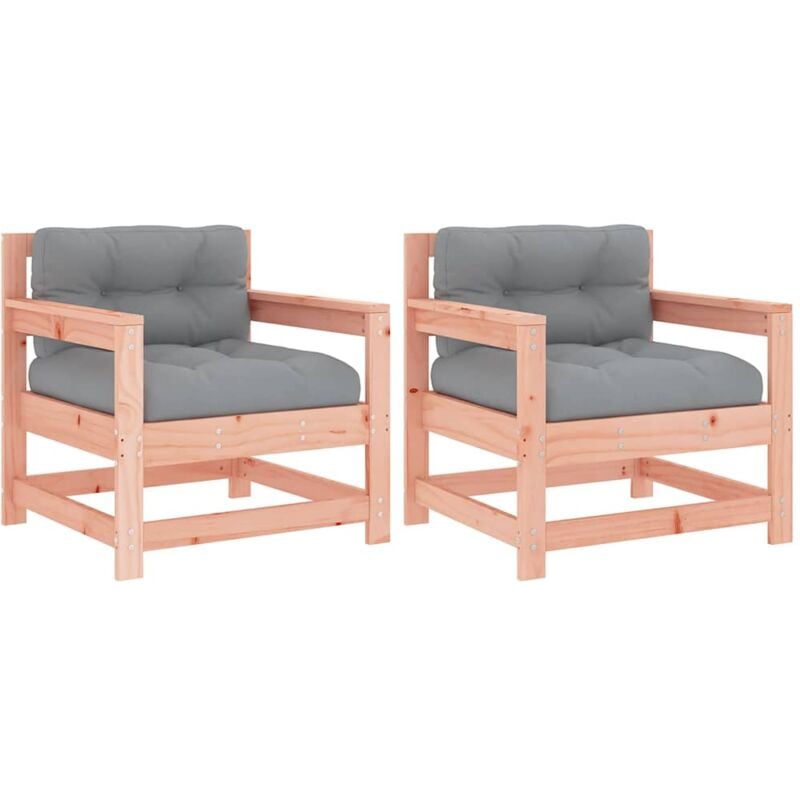 Vidaxl - Chaises de jardin avec coussins lot de 2 bois massif douglas