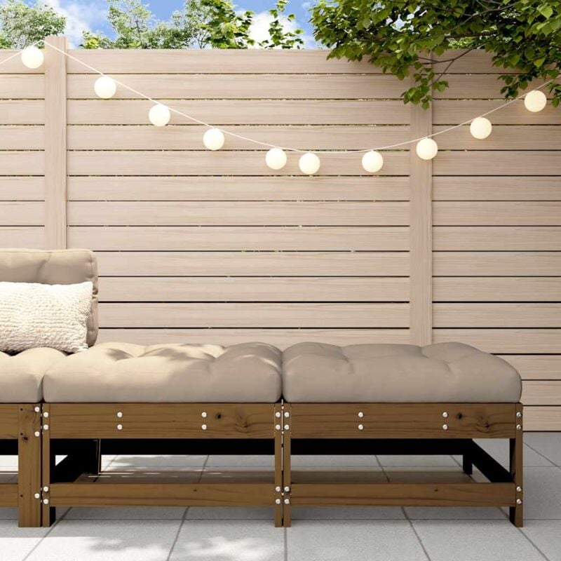 Furniture Limited - Repose-pieds de jardin avec coussins lot de 2