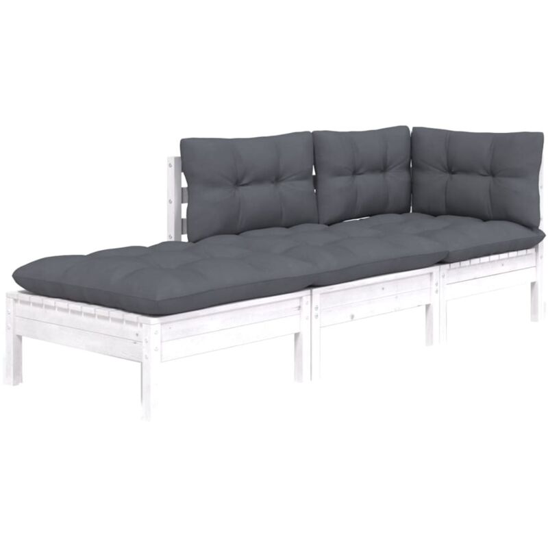 Vidaxl - Salon de jardin 3 pcs avec coussins Bois de pin massif