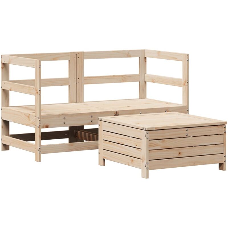 Vidaxl - Salon de jardin 3 pcs bois de pin massif