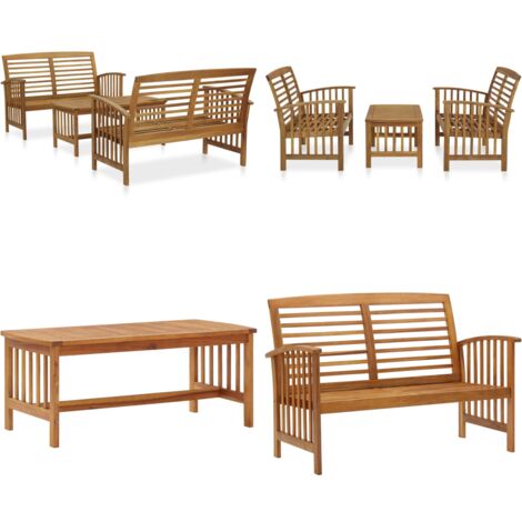 Salon de jardin 3 pcs Bois d'acacia solide - Salon De Jardin - Mobilier De Jardin - Ensemble De Jardin - Table Basse - Banc - Home & Living