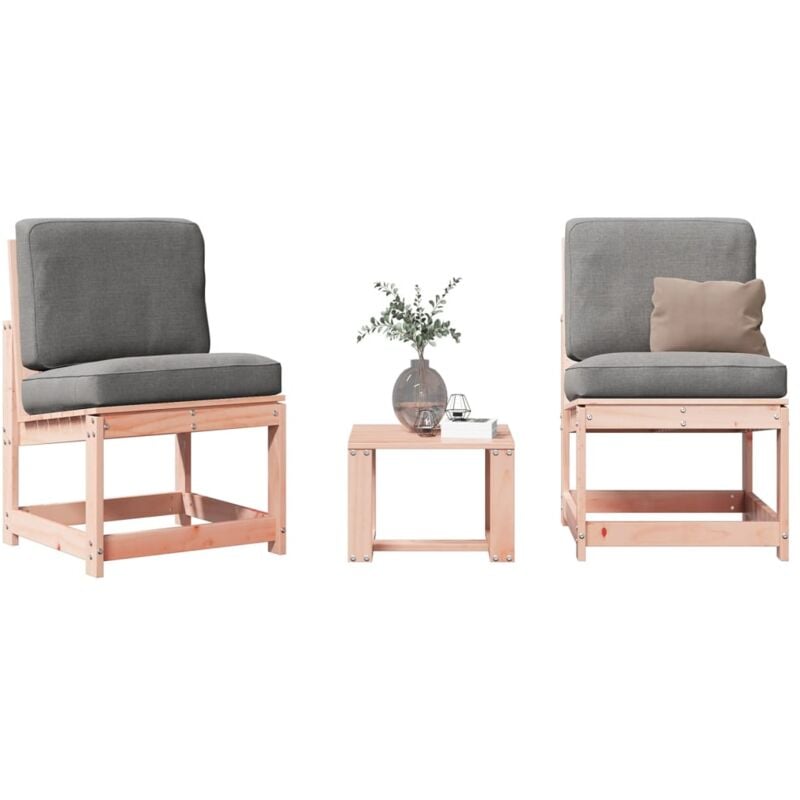 Salon de jardin 3 pcs bois massif douglas