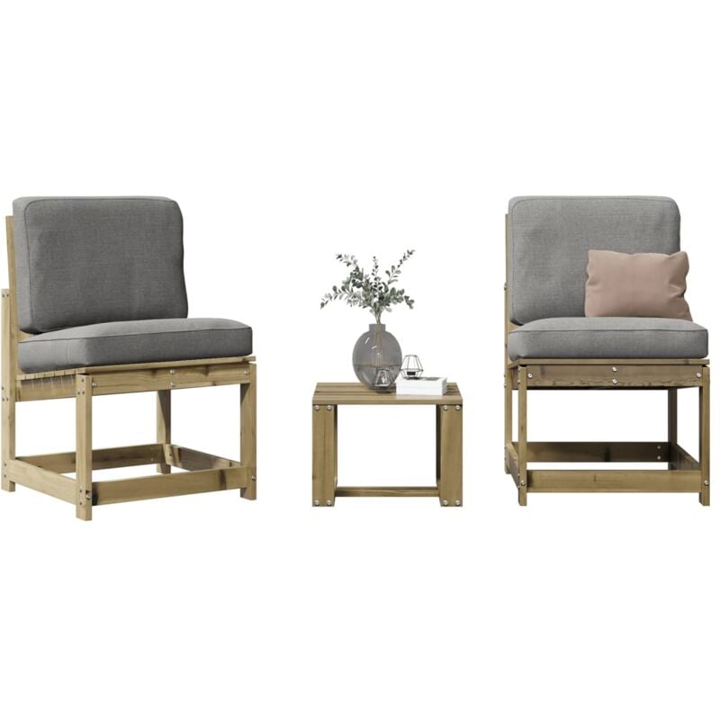 Salon de jardin 3 pcs bois de pin imprégné vidaXL