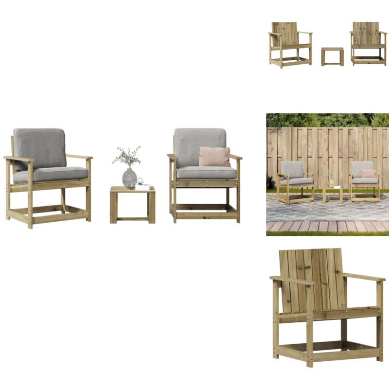 Vidaxl - Salon de jardin 3 pcs bois de pin imprégné - Salon De Jardin - Mobilier Extérieur - Chaises De Jardin - Table De Jardin - Bois De Pin
