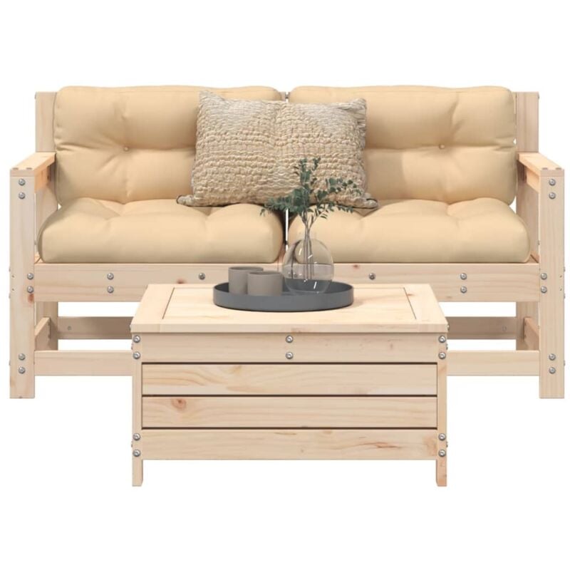 Salon de jardin 3 pcs bois de pin massif Vidaxl