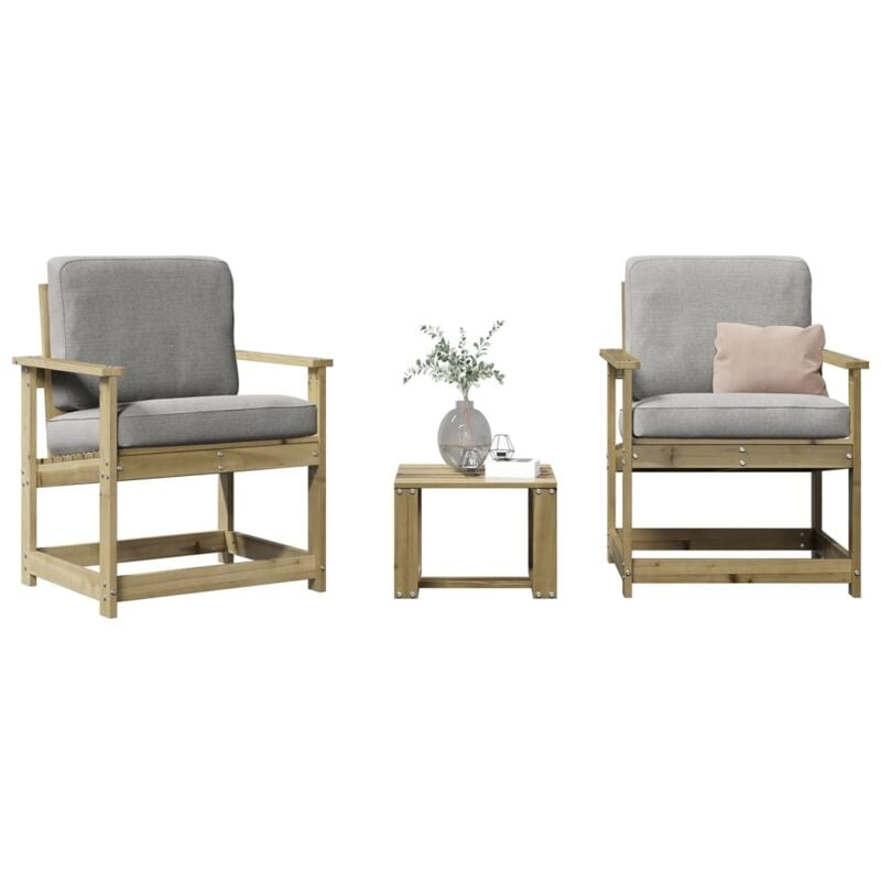 Salon de jardin 3 pcs bois de pin imprégné Vidaxl