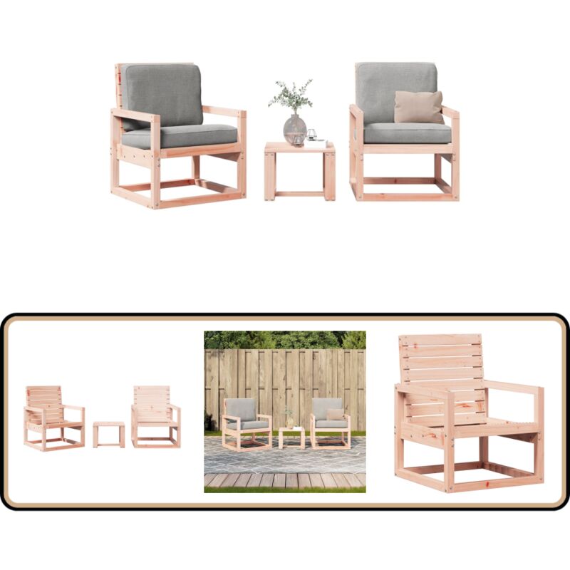 Vidaxl - Salon de jardin 3 pcs bois massif douglas - Salon De Jardin - Mobilier Extérieur - Meubles De Jardin - Set De Salon De Jardin - Terrasse