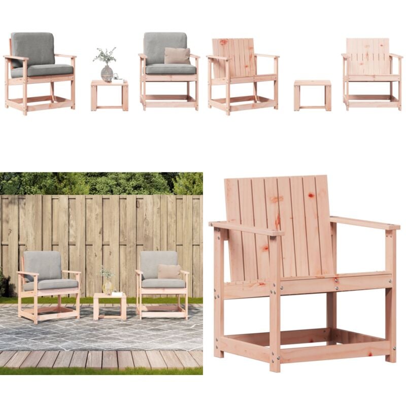 Salon de jardin 3 pcs bois massif douglas - Salon De Jardin - Mobilier Extérieur - Table Basse - Chaises De Jardin - Bois Massif - Home & Living