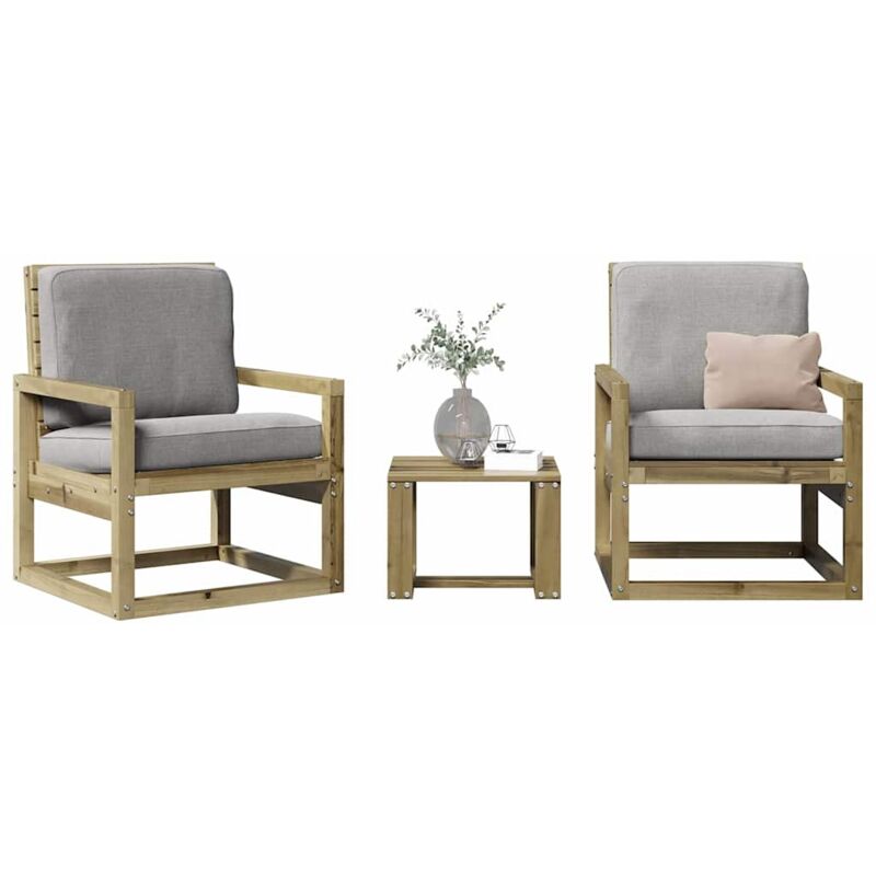 Salon de jardin 3 pcs bois de pin imprégné - Vidaxl