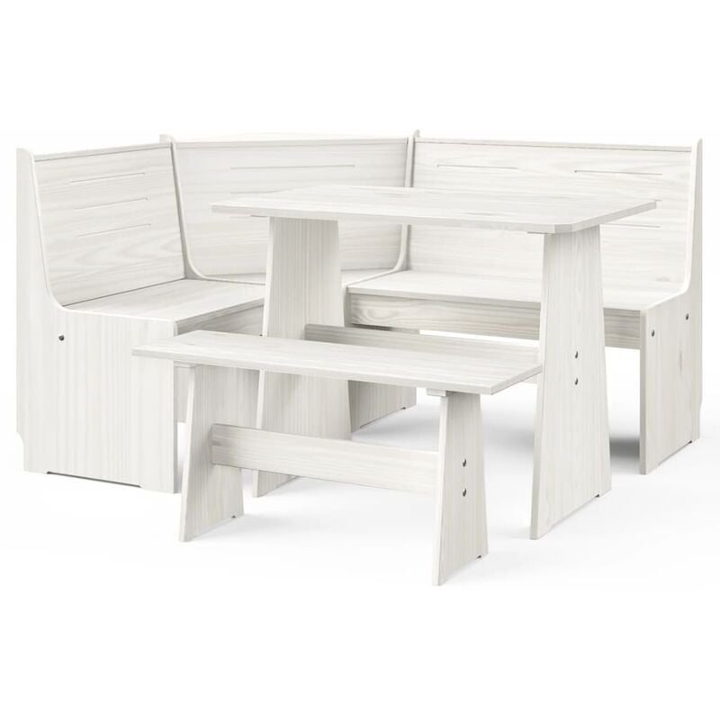 Ensemble de restauration 3 pcs en bois avec 2 bancs et tables disponibles différentes nuances couleur : marron