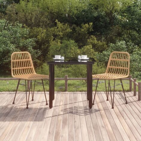 Salon de jardin 3 pcs - Mobilier de jardin - Ensemble Table à manger + 2 chaises Résine tressée Chic-271520