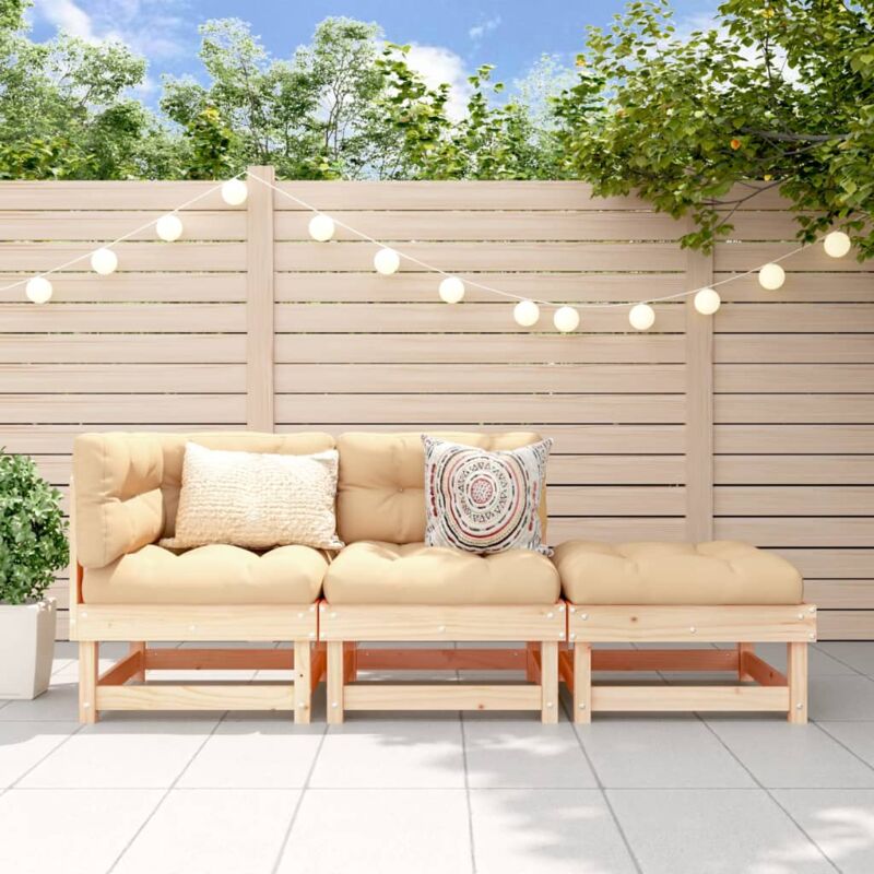 Salon de jardin 3 pcs bois massif de pin