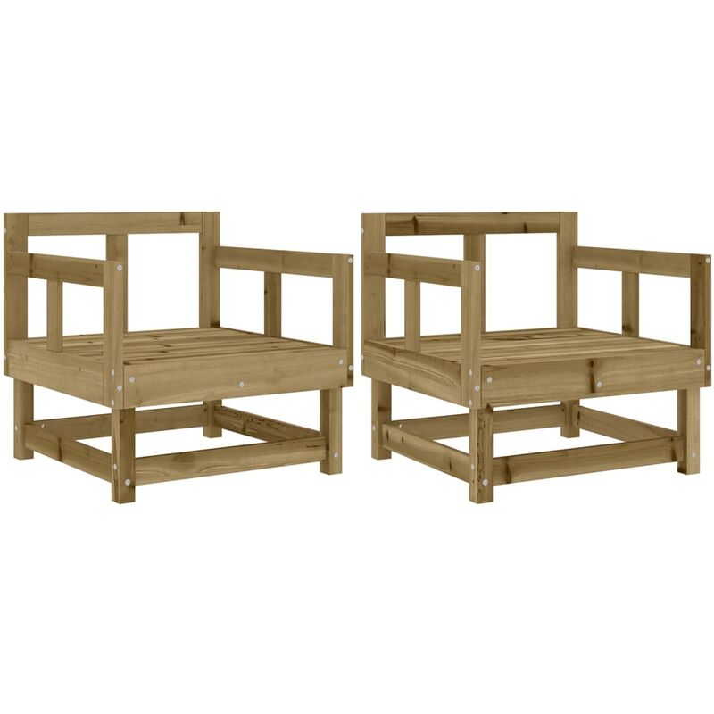Vidaxl - Chaises de jardin lot de 2 bois de pin imprégné