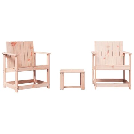 Salon de jardin 3 pcs，Mobilier de jardin bois massif douglas CFW60092