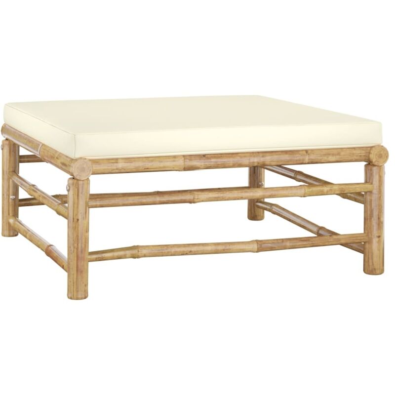 Vidaxl - Salon de jardin 6 pcs avec coussins blanc crème Bambou