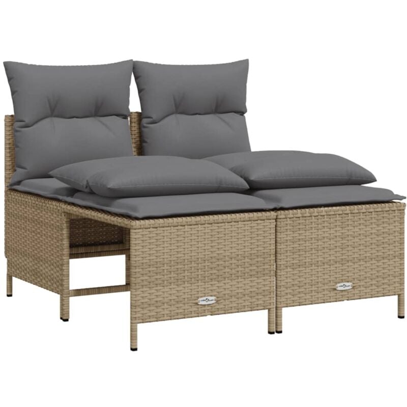 Vidaxl - Salon de jardin avec coussins 4 pcs beige résine tressée