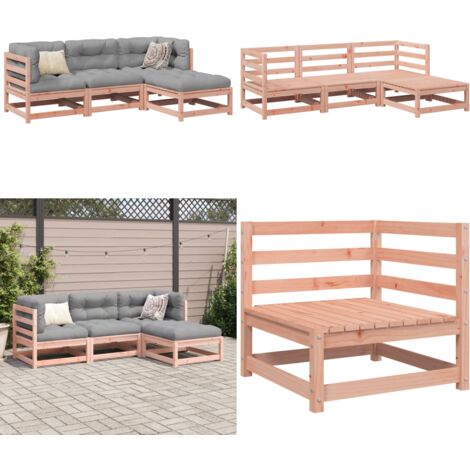 Salon de jardin 4 pcs bois massif sapin de douglas - Canapé Extérieur - Salon De Jardin - Mobilier De Jardin - Meuble De Jardin - Ensemble Canapé - Home & Living