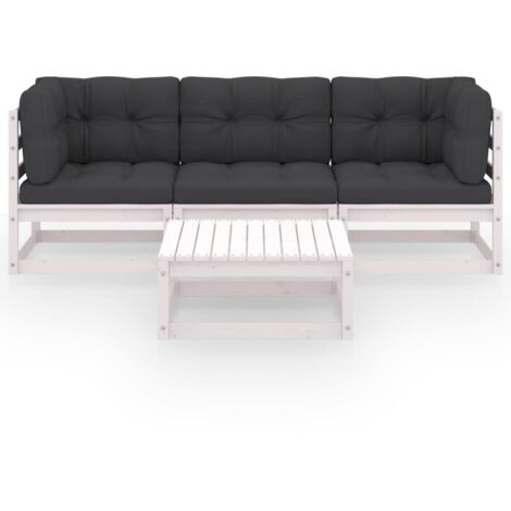 Salon de jardin 4 pcs - Canapé de jardin - Ensembles de Meubles d'exterieur - avec coussins Bois de pin massif Chic-478458