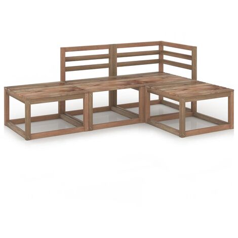vidaXL Bois de Pin Imprégné Salon de Jardin avec Coussins Patio Multi-modèle