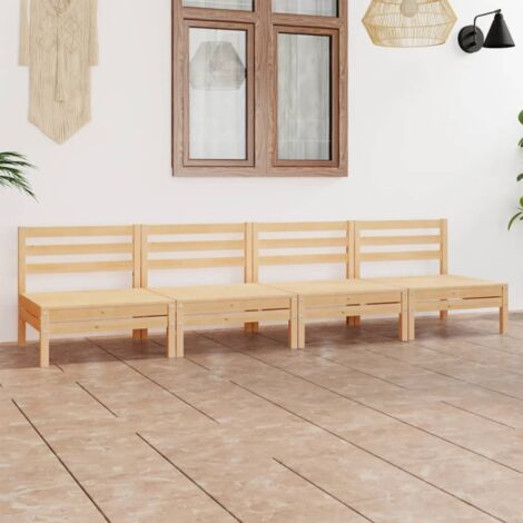 Salon de jardin 4 pcs,Mobilier de terrasse,Table et Chaise pour Relax Bois de pin massif -YZ257548
