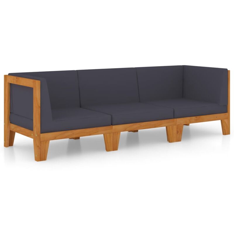 Vidaxl - Salon de jardin 3 pcs avec coussins Bois d'acacia solide