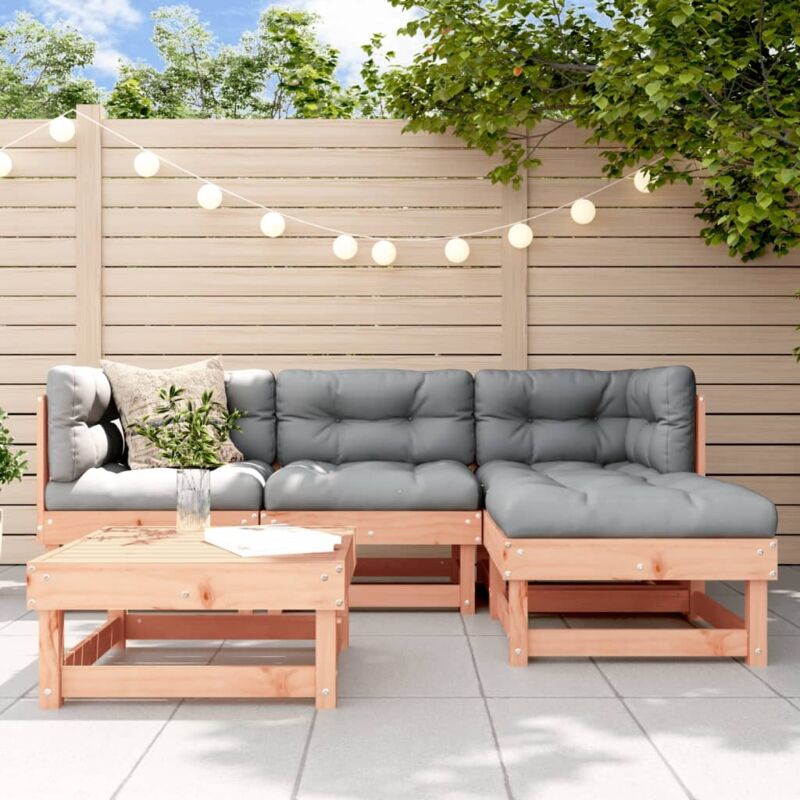 Vidaxl - Salon de jardin 5 pcs avec coussins bois massif douglas