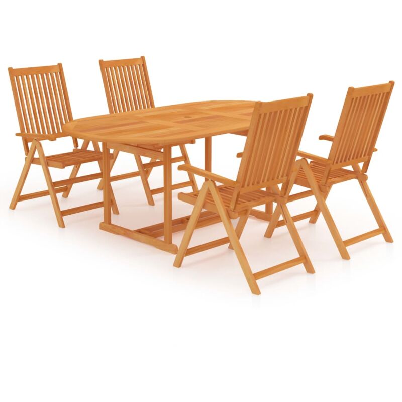 Salon de jardin 5 pcs Bois de teck massif