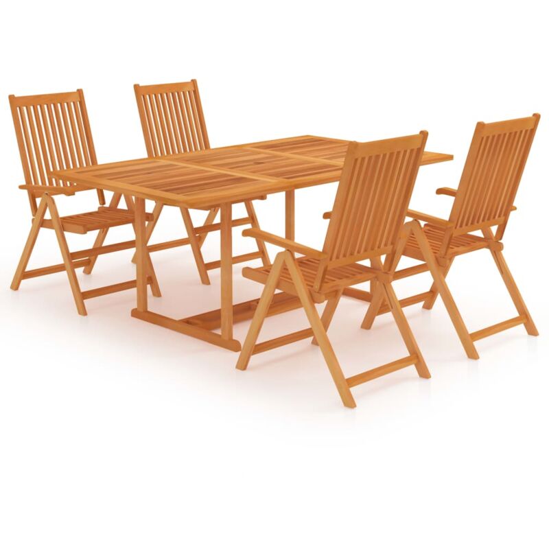 Salon de jardin 5 pcs Bois de teck massif