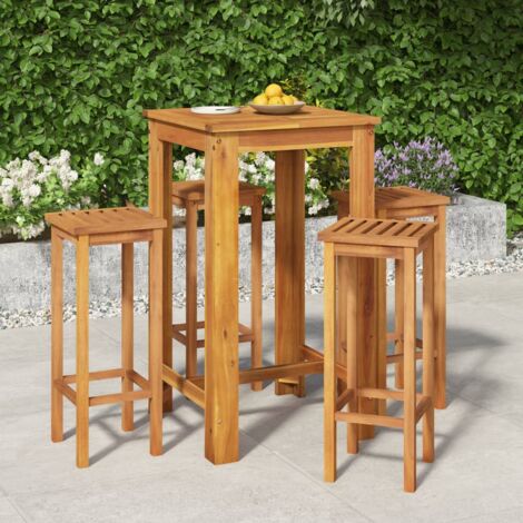 Salon de jardin 5 pcs - Mobilier de jardin - Ensemble Table à manger + 4 chaises Bois d'acacia solide Chic-681288