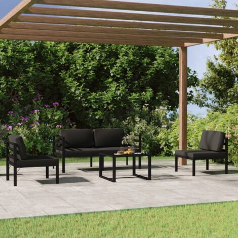 Salon de jardin 5 pcs,Mobilier de terrasse,Table et Chaise pour Relax avec coussins Aluminium Anthracite -YZ830979