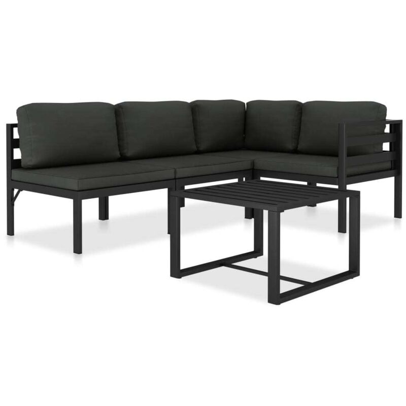 Vidaxl - Salon de jardin 5 pcs avec coussins Aluminium Anthracite