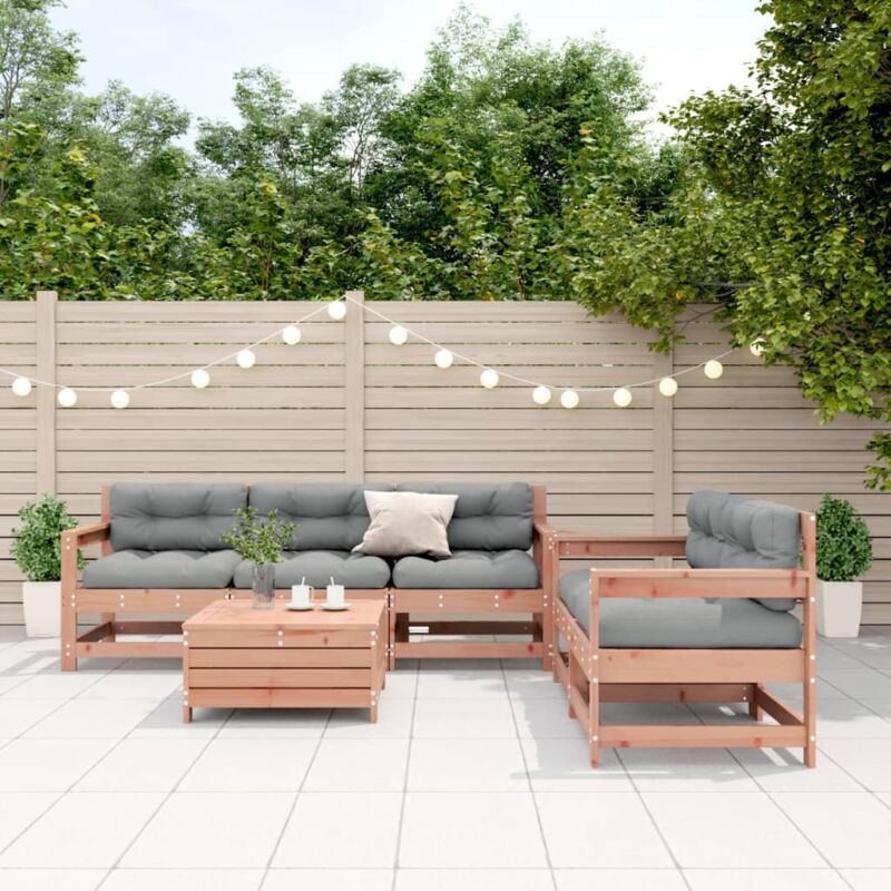 Vidaxl - Salon de jardin 6 pcs avec coussins bois massif Douglas