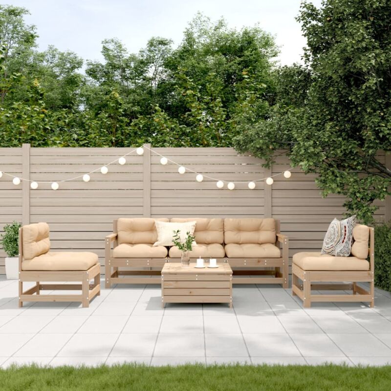 Vidaxl - Salon de jardin 6 pcs avec coussins Bois de pin massif