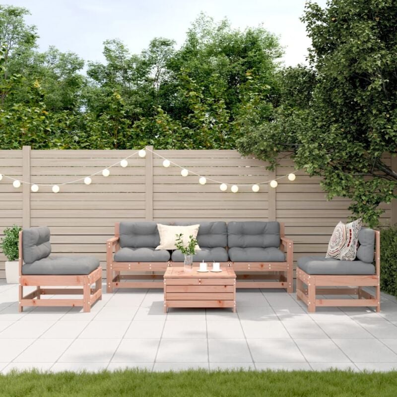 Vidaxl - Salon de jardin 6 pcs avec coussins bois massif Douglas