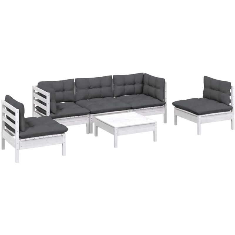Vidaxl - Salon de jardin 6 pcs avec coussins bois de pin massif
