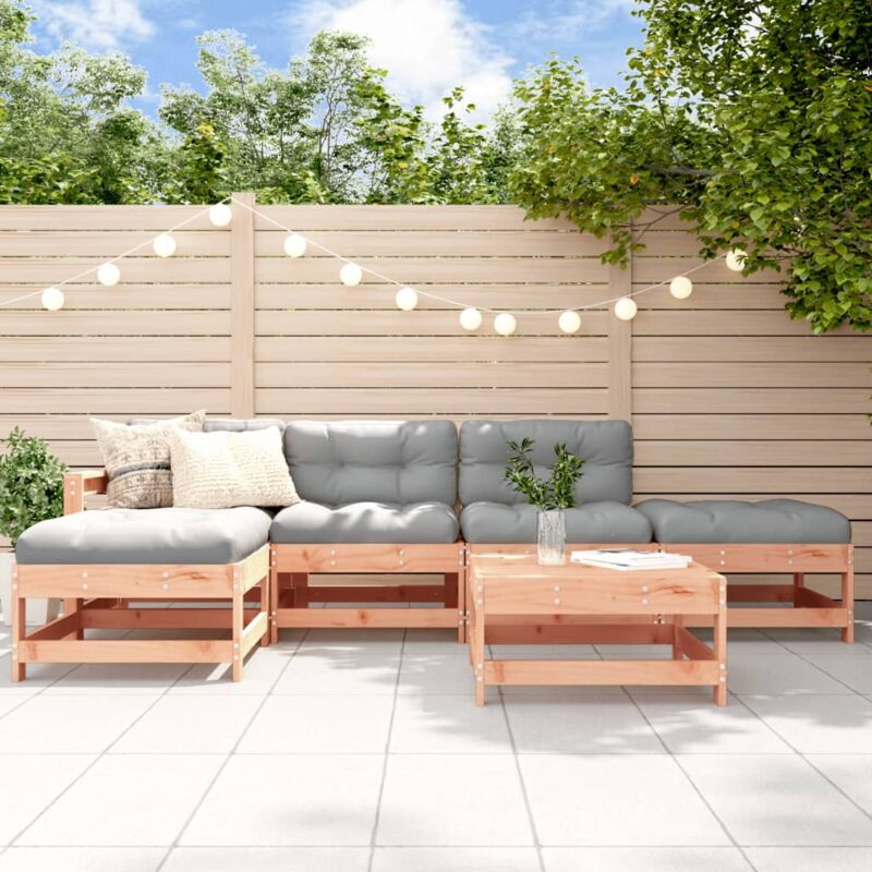 Vidaxl - Salon de jardin 6 pcs avec coussins bois massif Douglas