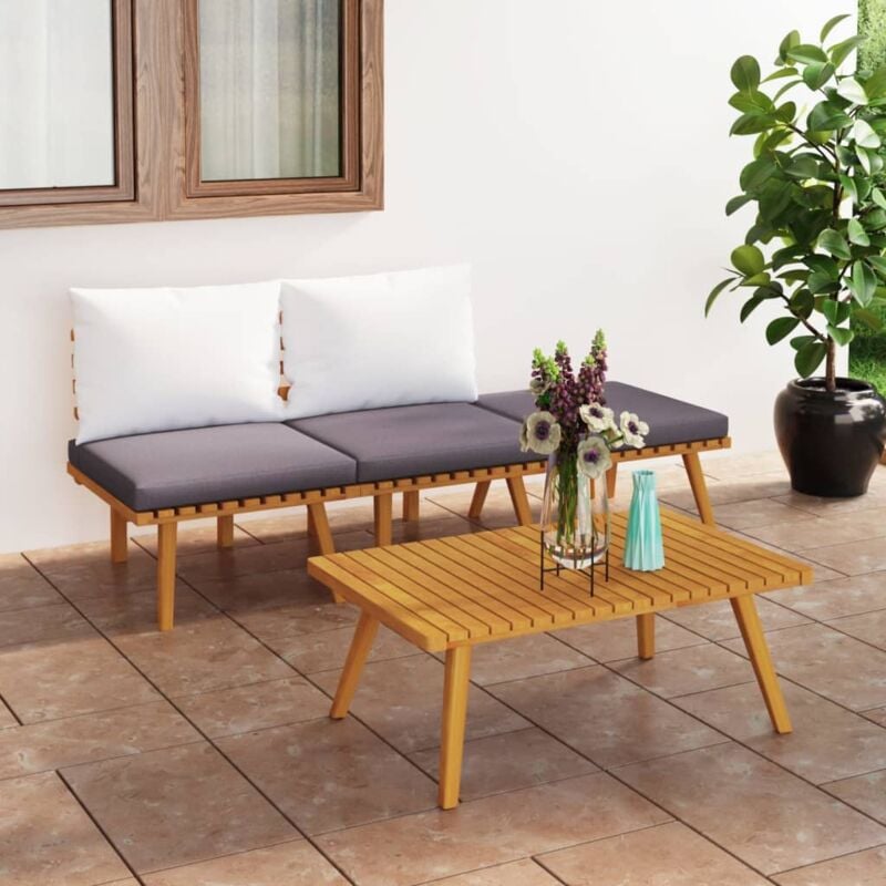 Vidaxl - Salon de jardin 4 pcs avec coussins Bois d'acacia solide