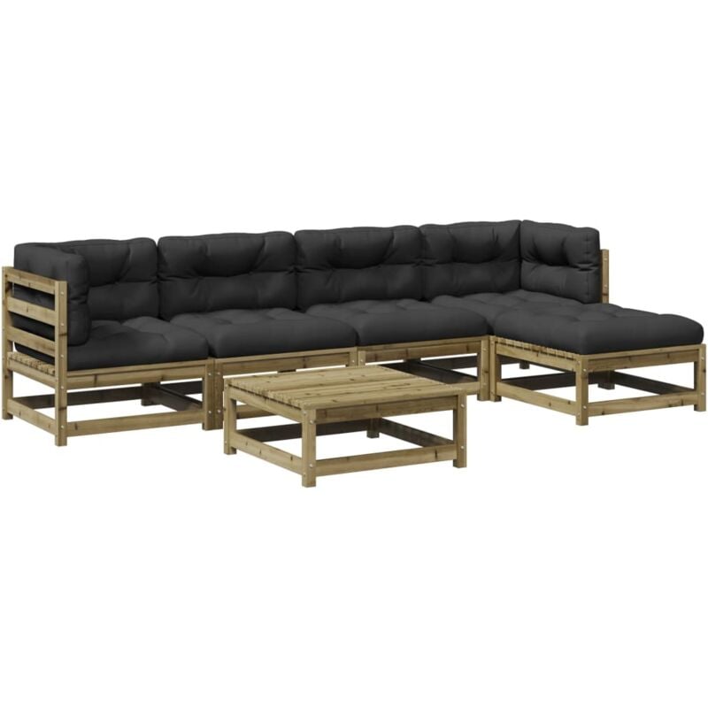 Vidaxl - Salon de jardin 6 pcs avec coussins bois de pin imprégné