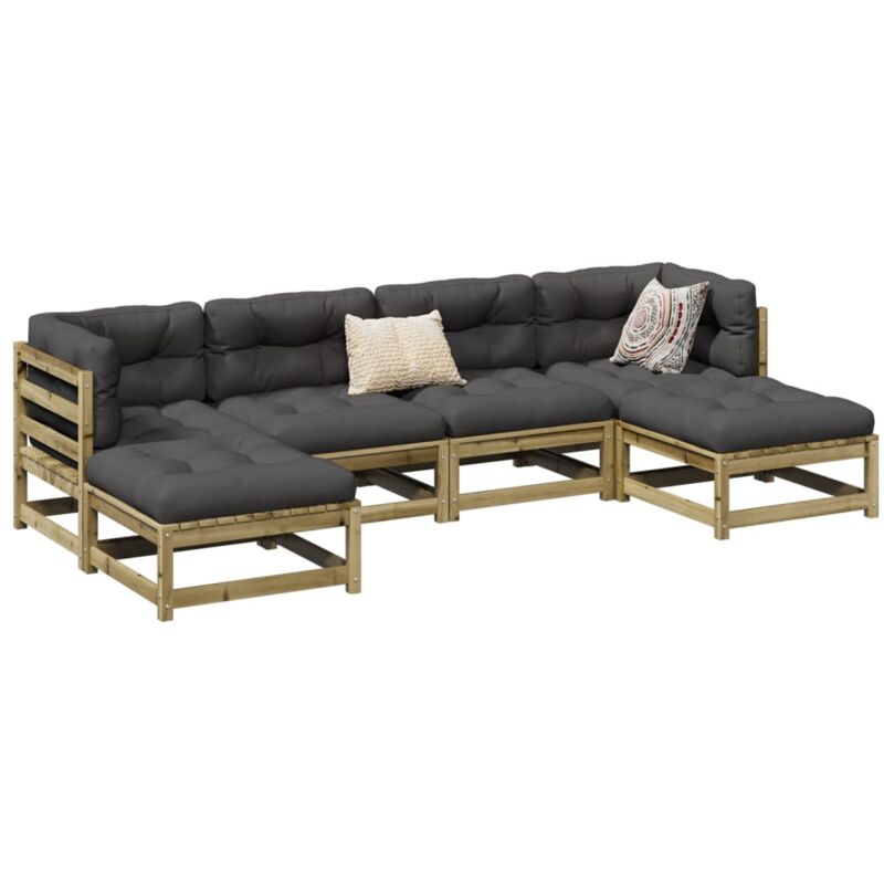 Vidaxl - Salon de jardin 6 pcs avec coussins bois de pin imprégné
