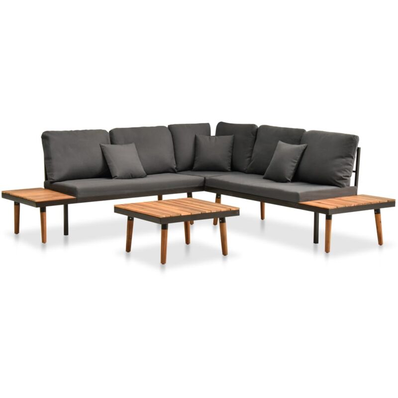 Vidaxl - Salon de jardin 4 pcs avec coussins Bois d'acacia solide