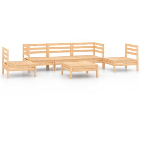 Salon de jardin 6 pcs - Mobilier de jardin - Ensemble repas de jardin Bois de pin massif vidaXL